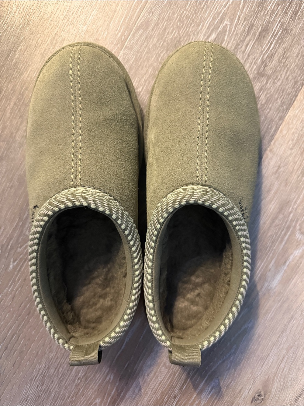 Koolaburra Olive Green Plush-Lined Slip-Ons